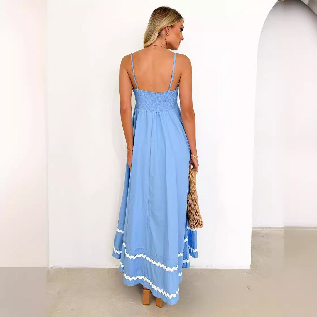 Dame Maxikjole med elegante flæsedetaljer Stilla