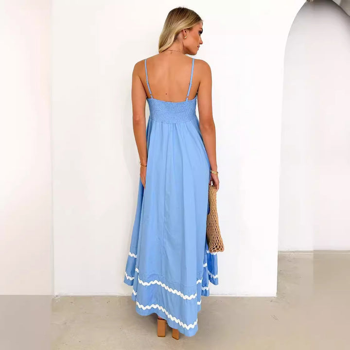 Dame Maxikjole med elegante flæsedetaljer Stilla