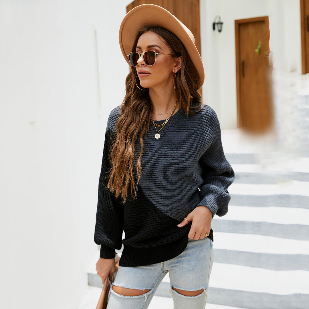 Dame casual strik pullover med asymmetrisk design og løs pasform Stilla