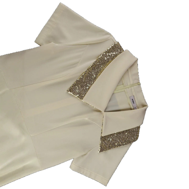 Dame elegant midi kjole med funklende krave Skovae