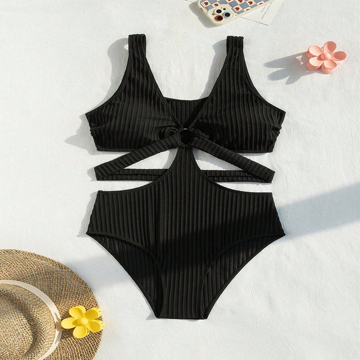Dame one-piece badedragt med fashionabel cut-out og asymmetrisk design Skovae