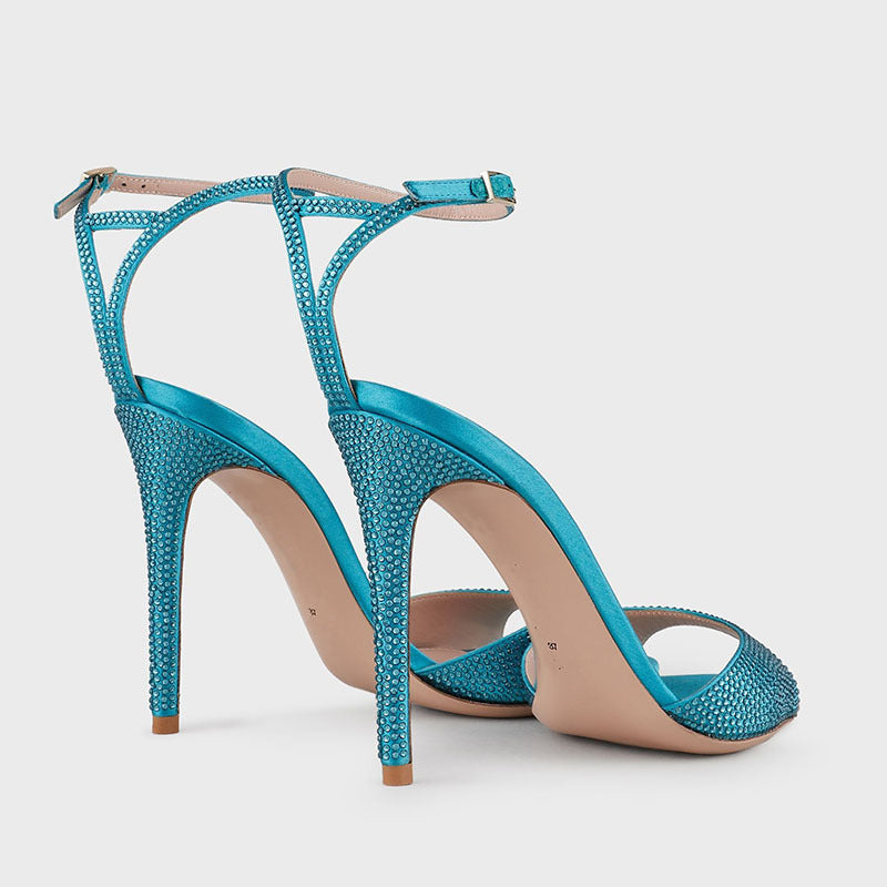 Femme Strass-besatte Open-Toe Stiletto-Hæle Stilla