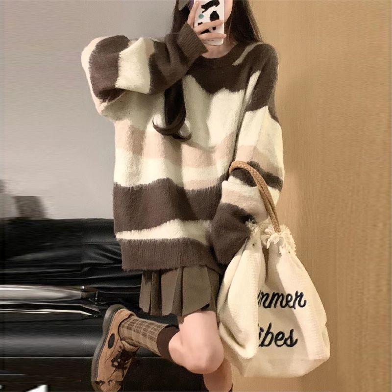 Kvinders hyggelige oversized sweater med moderne farvegradienter Stilla