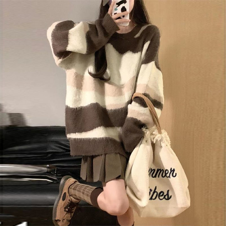 Kvinders hyggelige oversized sweater med moderne farvegradienter Stilla