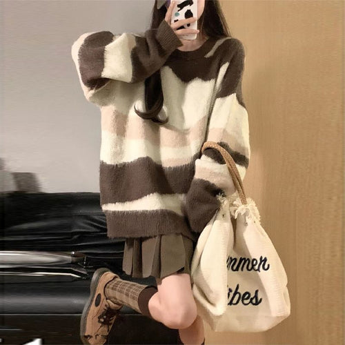 Kvinders hyggelige oversized sweater med moderne farvegradienter Stilla