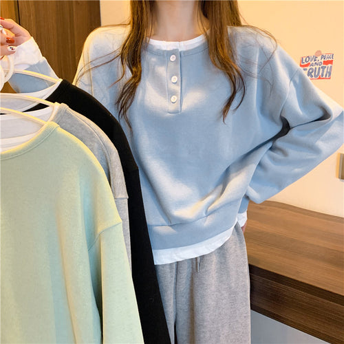 Femme Casual Knap-Op Sweatshirt Stilla