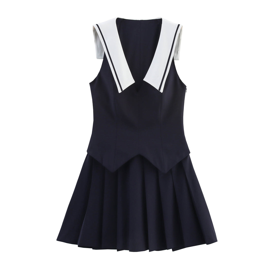 Femme Sailor Collar Fit-and-Flare Kjole Stilla