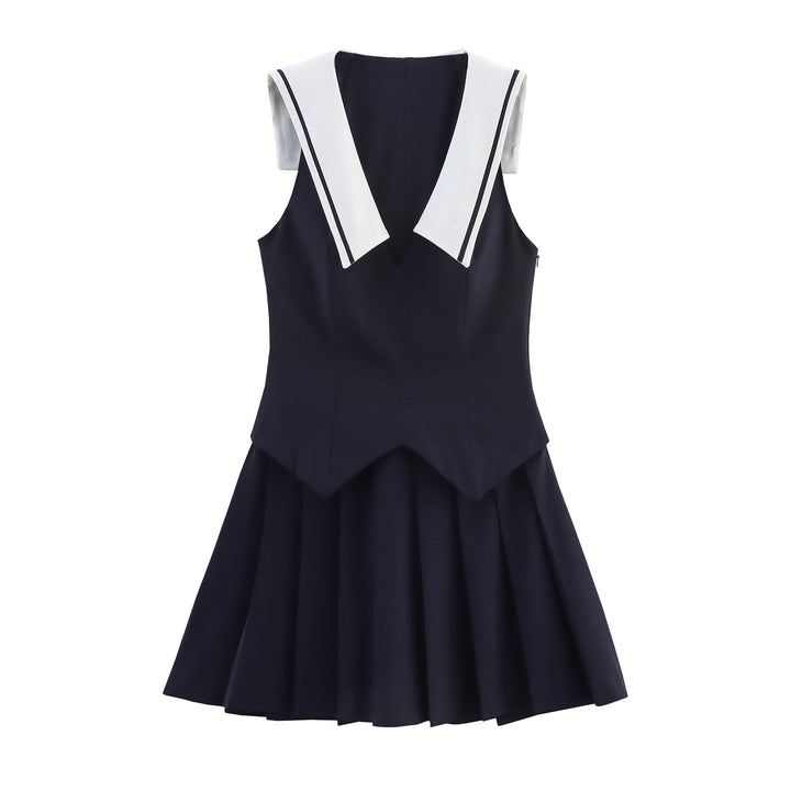 Femme Sailor Collar Fit-and-Flare Kjole Stilla