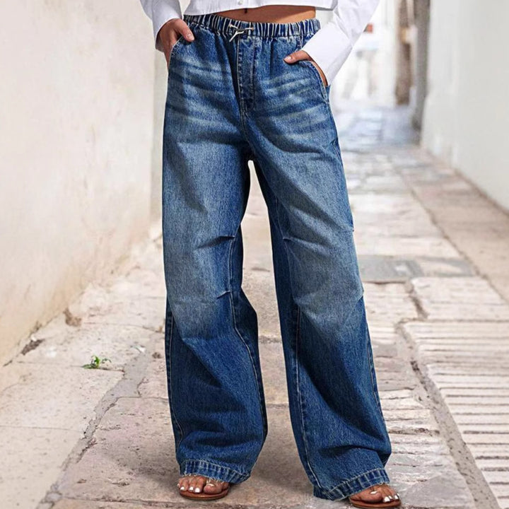 Kvinder Komfortable bredskårne jeans i afslappet urban stil Stilla