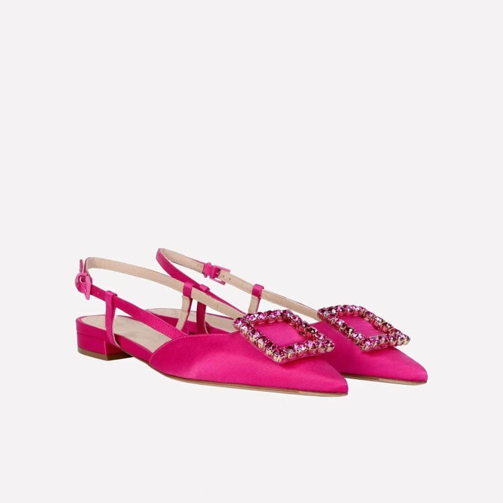 Femme Slingback-flade med krystaldekoration Stilla