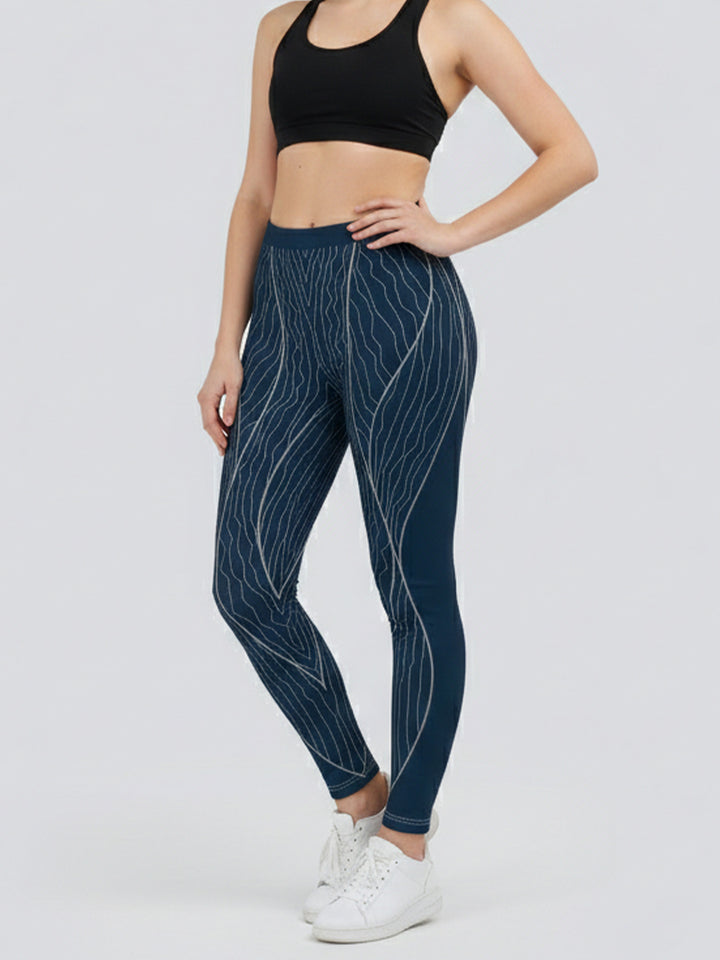 Dame sportleggings med stilrent stjernedesign og høj talje Skovae