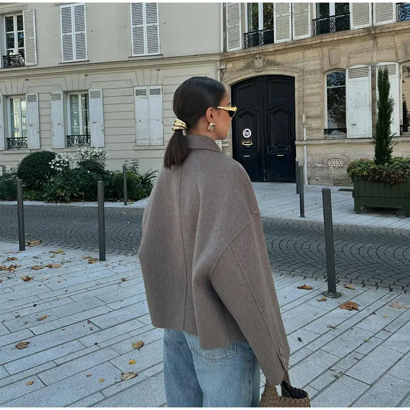 Kvindernes stilfulde oversized uldfrakke Stilla