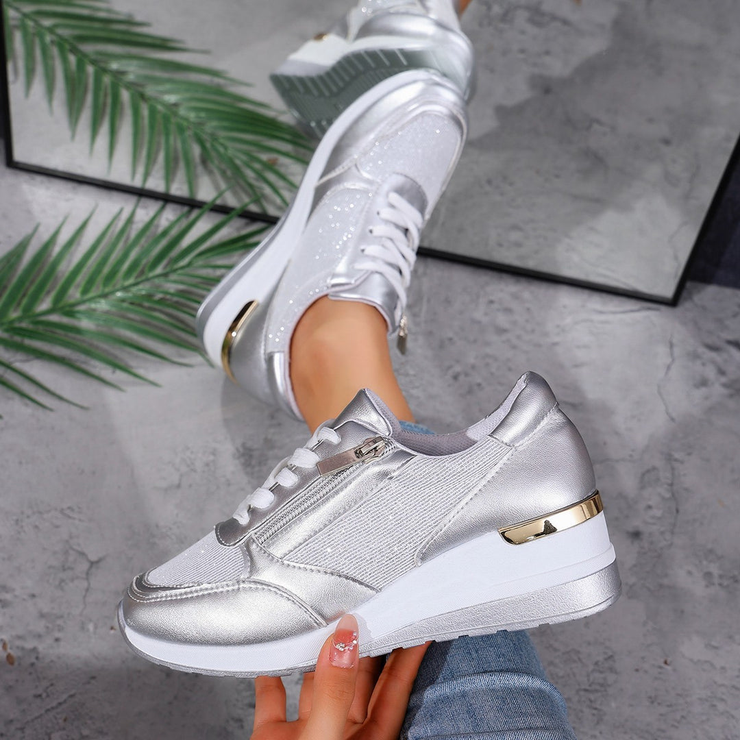 Dame Sneakers med innovativ lynlås og modeglans Stilla