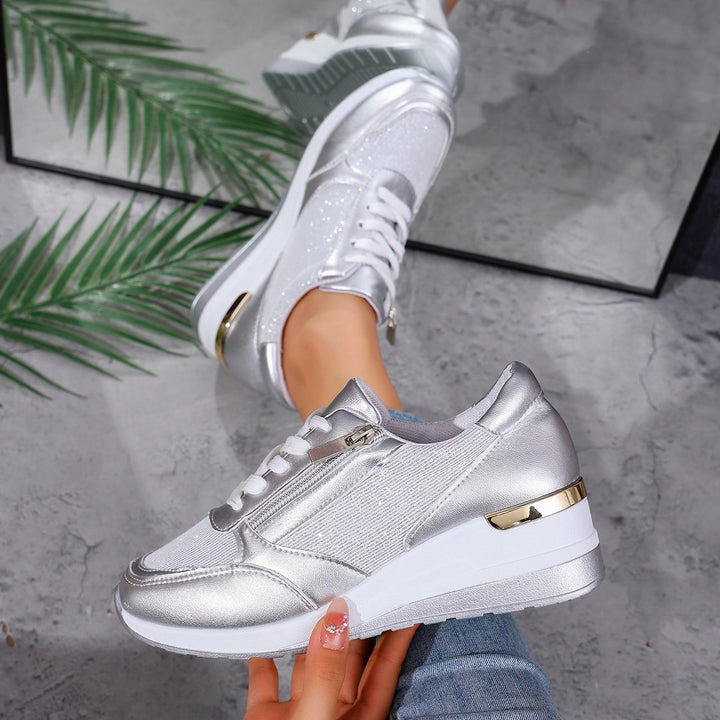 Dame Sneakers med innovativ lynlås og modeglans Stilla