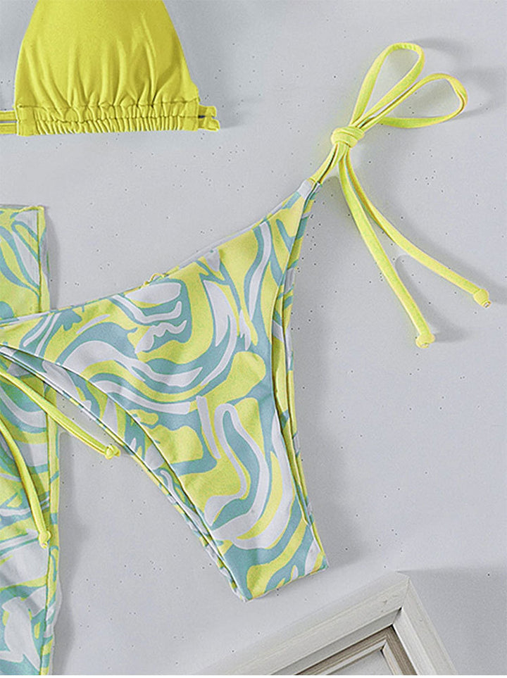 Dame Bikiniset med legende design og trendy omslagsskørt Stilla