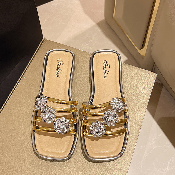 Dame Elegante og pyntede sandaler med glitrende applikationer Stilla