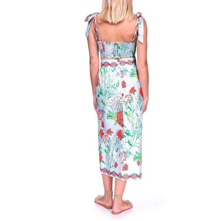 Dame bikinisæt med højkvalitets omslagsskjørt og legende blomsterdesign Stilla
