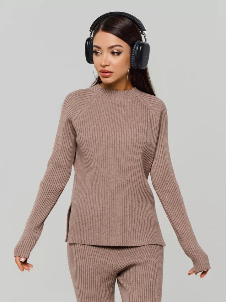 Dame Behagelig Ribstrikket Pullover Stilla