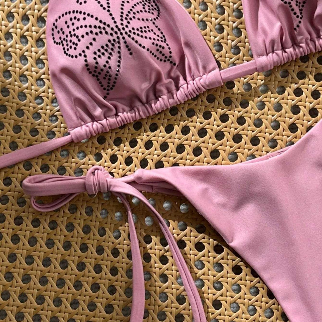 Dame Triangel-Bikini med raffinerede hulmønster-detaljer Skovae