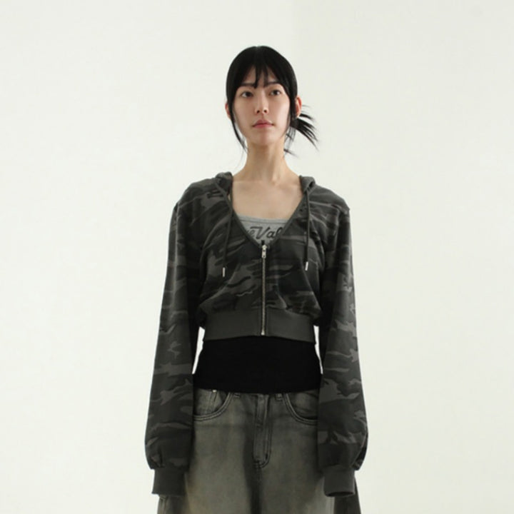 Dame sporty cropped zip hoodie Stilla