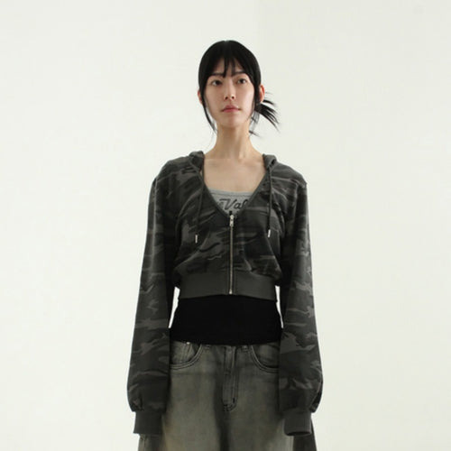 Dame sporty cropped zip hoodie Stilla
