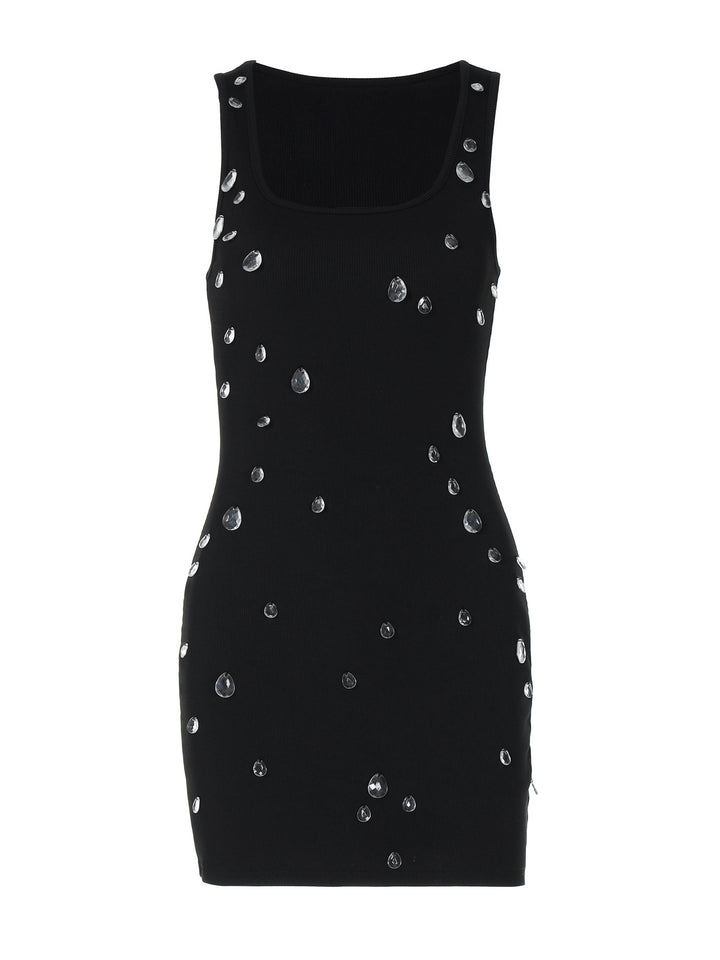 Dame Elegant Minikjole med glitrende rhinestones og tætsiddende snit Stilla