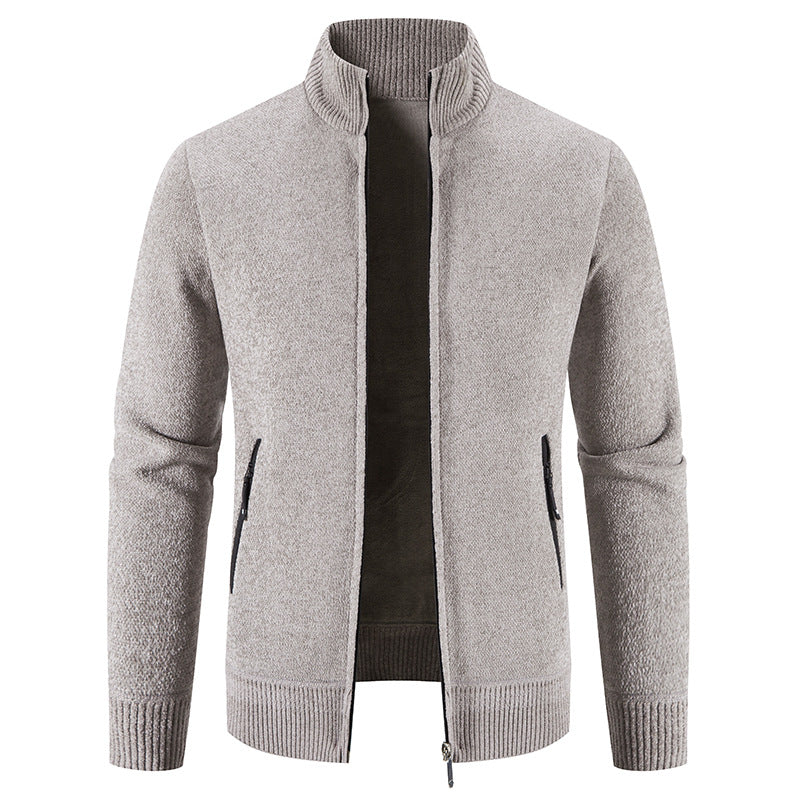 Herrer Behagelig Strik Zip-Up Cardigan Pullover Stilla