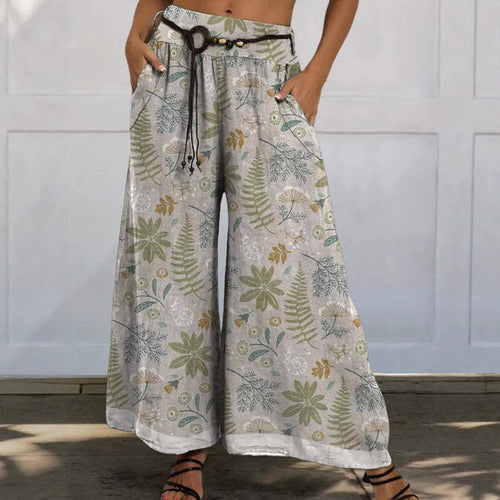 Dame Relaxed Fit Floral Bred Bukser Stilla