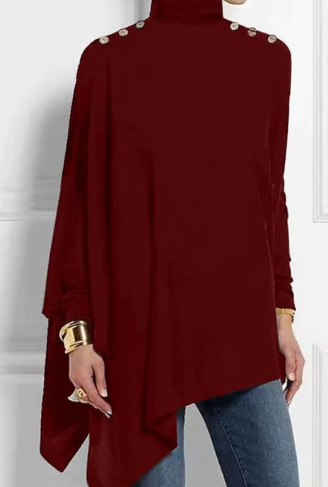 Stilla | Elegant Asymmetrisk Top Med Ståkrave