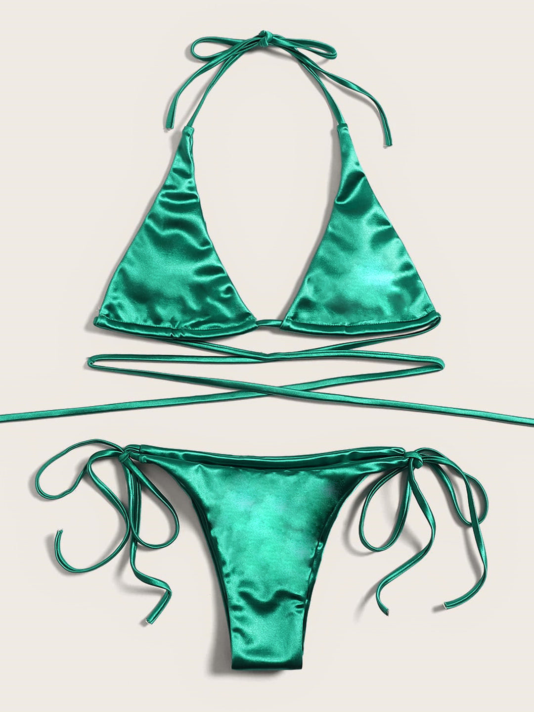 Dame Triangel-Bikini med forførende satin-finish Skovae