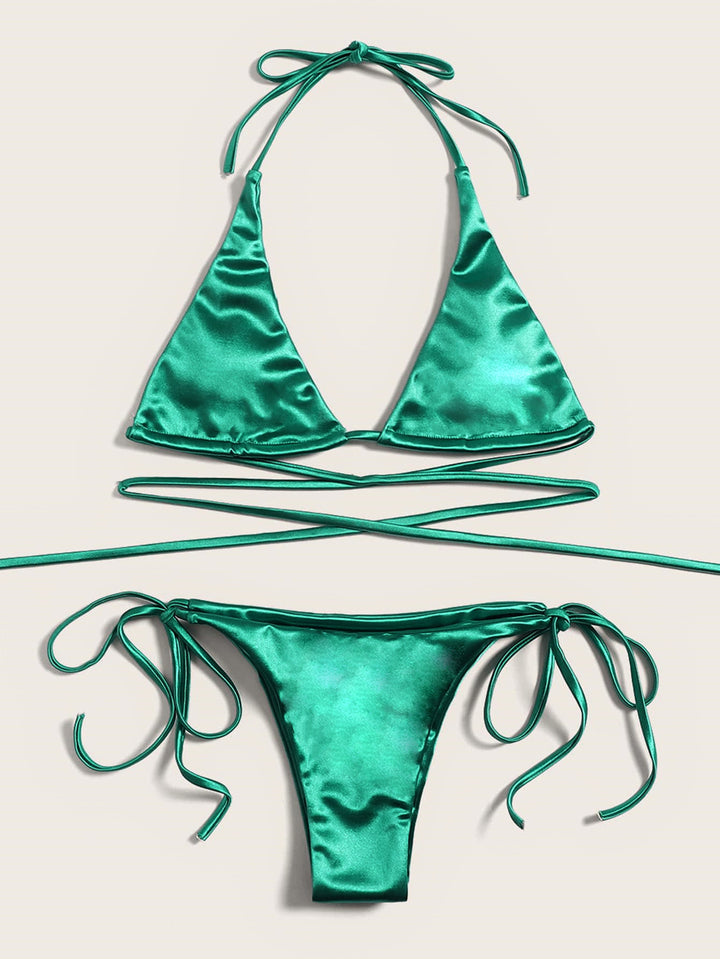 Dame Triangel-Bikini med forførende satin-finish Skovae