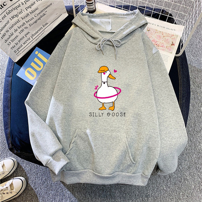 Dame hoodie med sjov and motiv Skovae