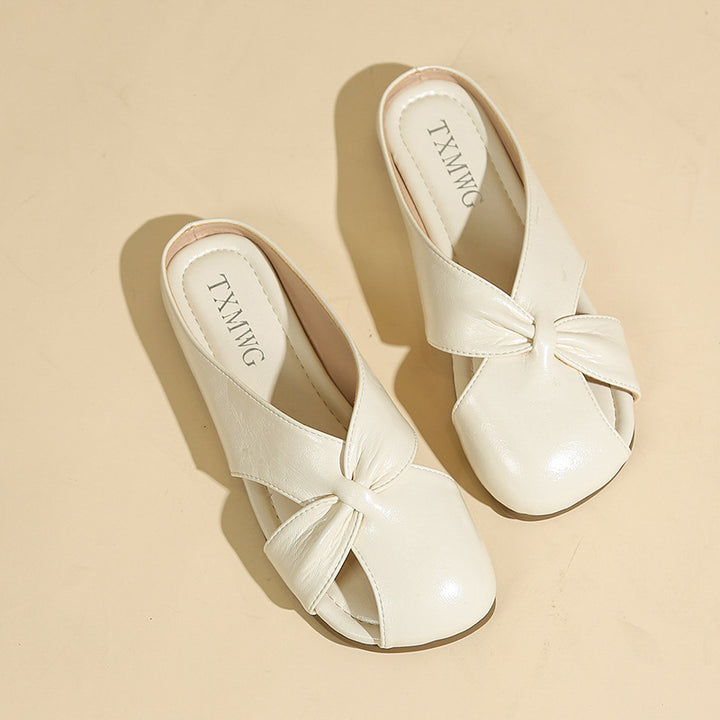 Femme Styliske Sløjfe-Detalje Slip-On Mules Stilla