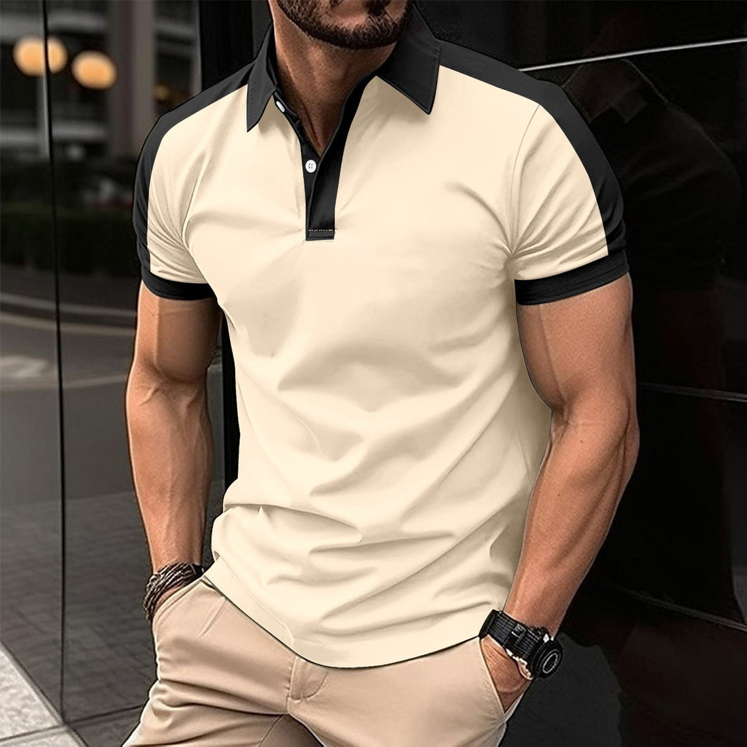 Herrer Kortærmet Poloshirt med moderne snit og kontrasterende ærmer Stilla