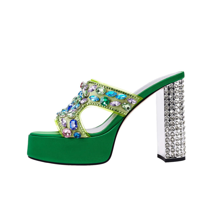 Femme Strass-dekoreret Plateau-Pumps Stilla