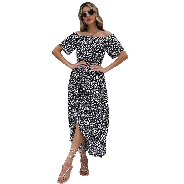 Dame Off-Shoulder Volant Maxi Kjole Stilla