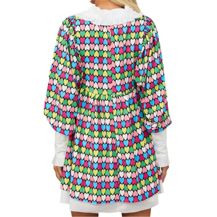Dame minikjole med generøs krave og afslappet leopardprint Stilla