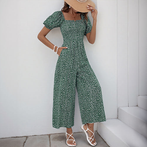 Dame Elegant Blomstret Print Jumpsuit Stilla