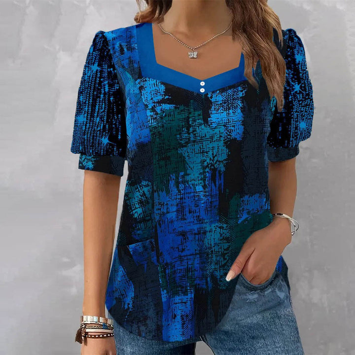 Dame Glitrende V-Pullover Bluse Skovae