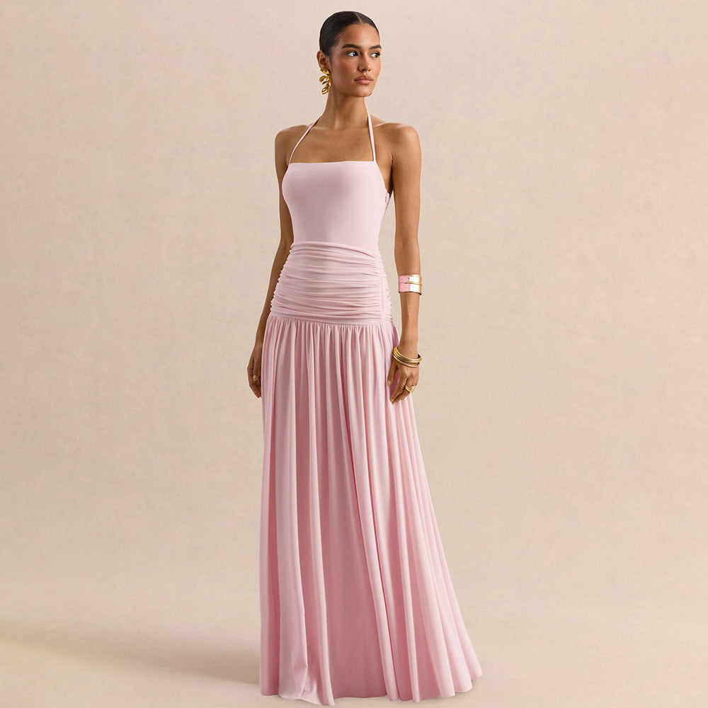 Dame Elegant aften kjole med off-shoulder-design og flydende kappe Skovae