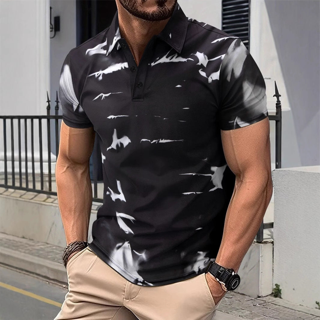 Herre moderne polo t-shirt med unikt mønster Stilla