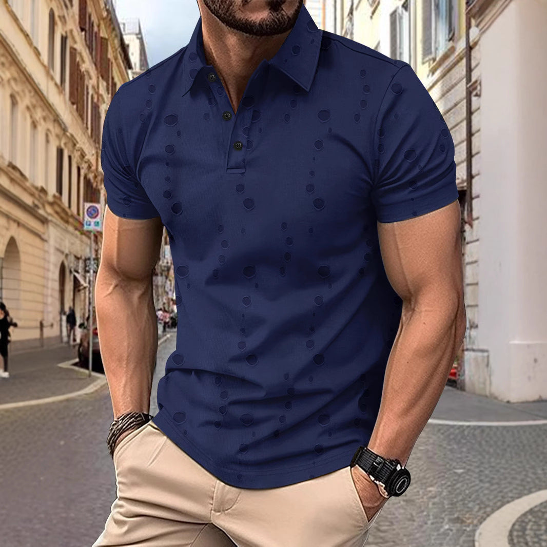 Herre polo skjorte med stilfulde strukturelementer og moderne design Stilla