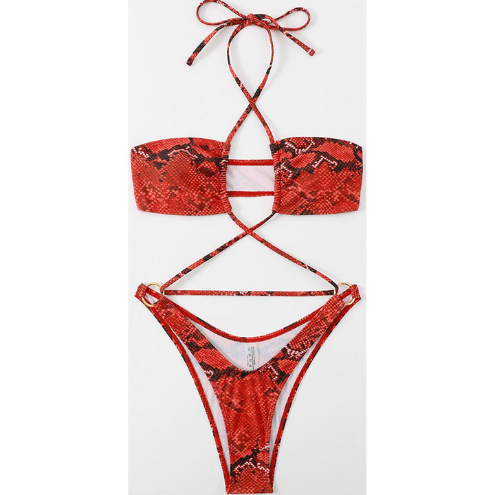 Dame Bikini-Sæt med raffineret indpakningsdesign og elegante krydsledere Skovae