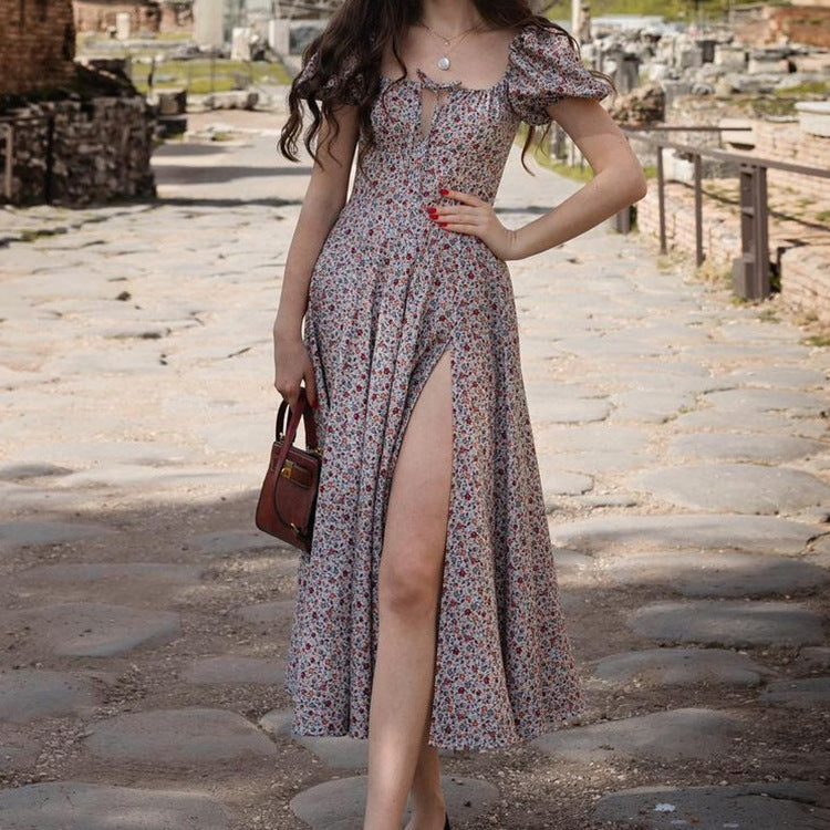 Dame Off-Shoulder Blomsterprint Maxikjole Stilla