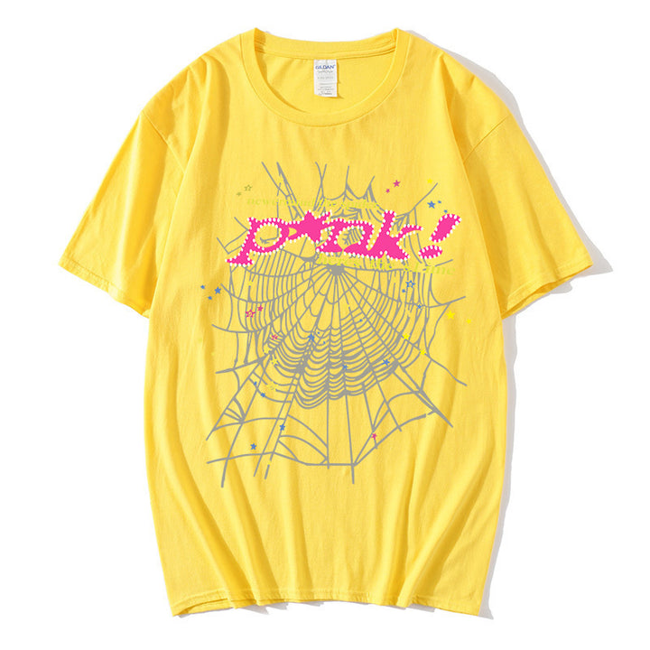 Kvinders afslappede T-shirt med kreativ edderkoppespind design Skovae