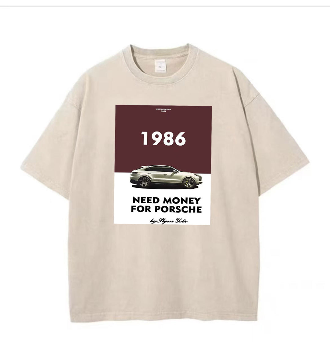 Dame T-shirt med nostalgisk automobil og humoristisk slogan Stilla