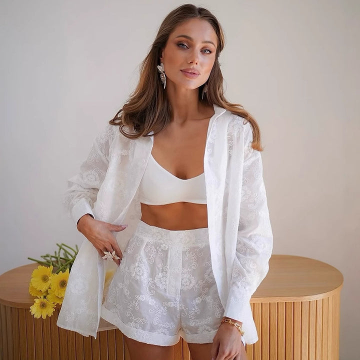 Dame Elegant og luftig sæt af lace med kort top Stilla