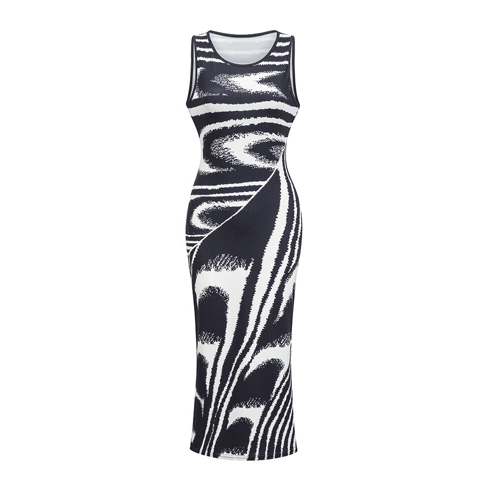 Stilla | Chic Trykt Slim-Fit Bodycon Kjole
