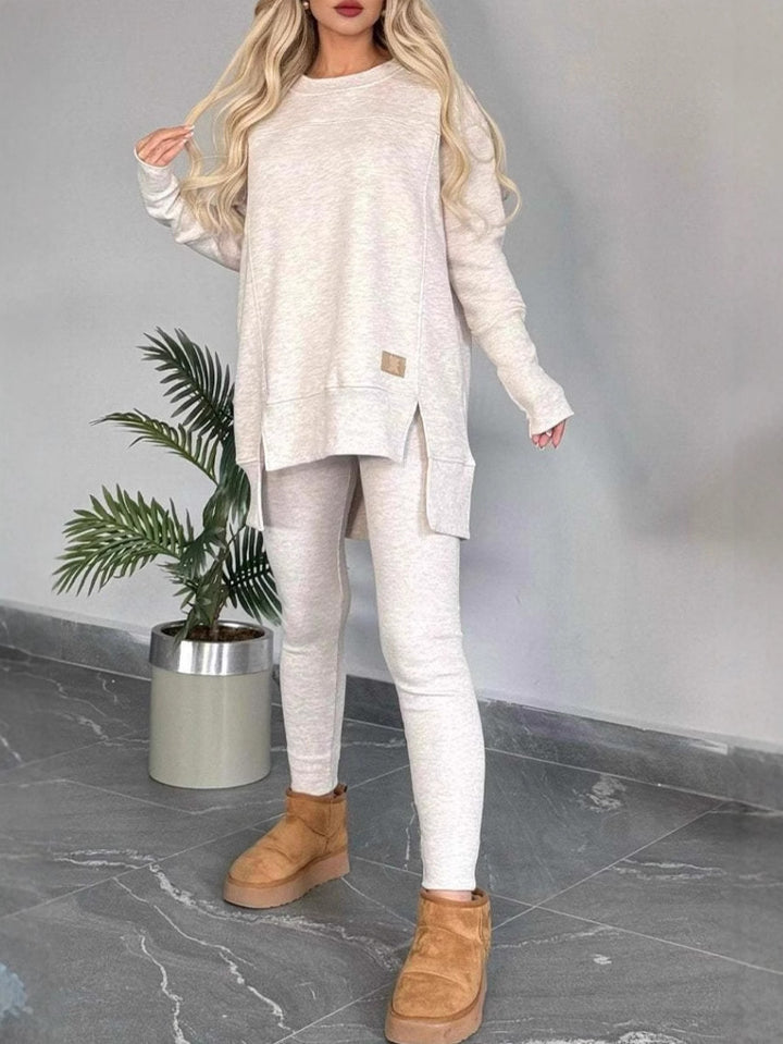 Dame afslappet lounge-sæt med brede sweatshirts og komfortable leggings Stiila