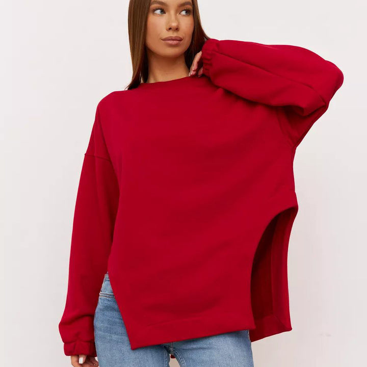 Dame Oversized Sweatshirt med unik skulderdetalje og afslappet pasform Stilla